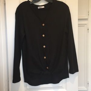 Waffle knit long sleeve tee